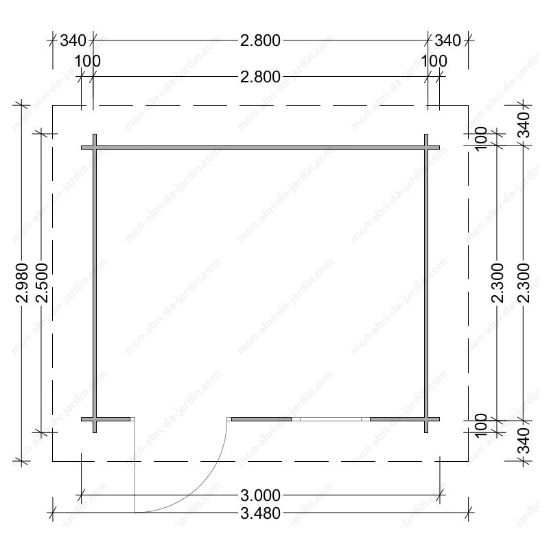 Abri En Bois Massif 7,5m² MODERNE - Madriers 40mm Gardy Shelter 2 Abri En Bois Massif 7,5m² MODERNE - Madriers 40mm Gardy Shelter – Image 2