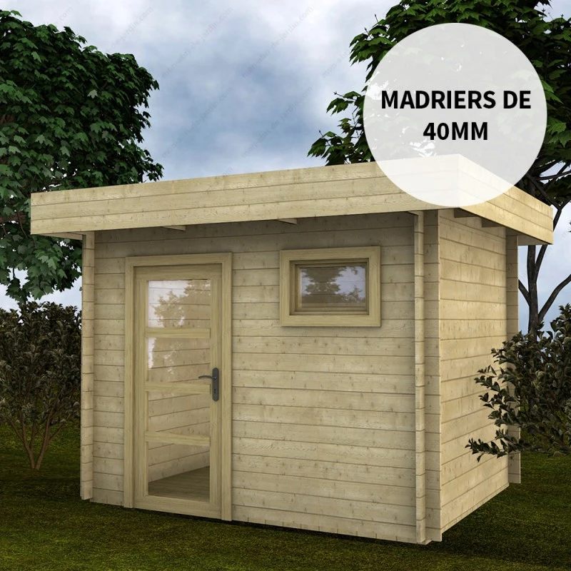 Abri En Bois Massif 7,5m² MODERNE - Madriers 40mm Gardy Shelter 1 Abri En Bois Massif 7,5m² MODERNE - Madriers 40mm Gardy Shelter