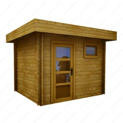 Abri En Bois Massif 7,5m² MODERNE Teinté Marron - Madriers 40mm Gardy Shelter -Jardin Fournitures Soldes abri en bois massif 75m moderne teinte marron madriers 40mm gardy shelter 2