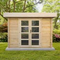 Abri En Bois Massif 9m² MODERNE - Madriers 28mm Gardy Shelter -Jardin Fournitures Soldes abri en bois massif 9m moderne madriers 28mm gardy shelter 2
