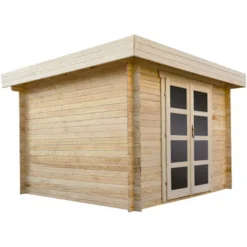 Abri En Bois Massif 9m² MODERNE - Madriers 28mm Gardy Shelter
