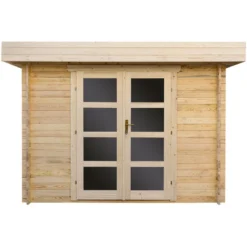 Abri En Bois Massif 9m² MODERNE - Madriers 28mm Gardy Shelter -Jardin Fournitures Soldes abri en bois massif 9m moderne madriers 28mm gardy shelter 5