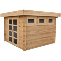 Abri En Bois Massif 9m² MODERNE Traité Marron 40mm Gardy Shelter -Jardin Fournitures Soldes abri en bois massif 9m moderne traite marron 40mm gardy shelter 4