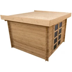 Abri En Bois Massif 9m² MODERNE Traité Marron 40mm Gardy Shelter -Jardin Fournitures Soldes abri en bois massif 9m moderne traite marron 40mm gardy shelter 5