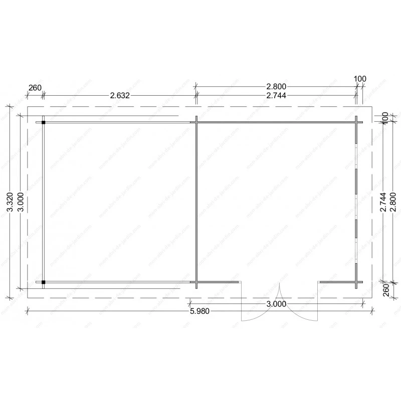 Abri En Bois Massif 9m² MODERNE Traité Marron + Terrasse Gardy Shelter 2 Abri En Bois Massif 9m² MODERNE Traité Marron + Terrasse Gardy Shelter – Image 2
