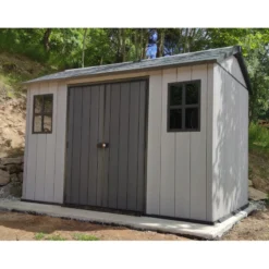 Abri En Résine Brossée Oakland 1175 Brossium 8m² + Plancher - Keter