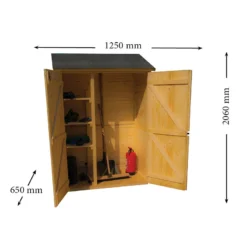 Abri Mural En Bois Brut 0,70m² Avec 3 étagères De Rangement - Habrita -Jardin Fournitures Soldes abri mural en bois brut 070m avec 3 etageres de rangement habrita 3