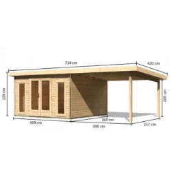 Abri Toit Plat 13,60m² Bois Massif 40mm Radeburg 3 Avec Appentis 330cm – Karibu -Jardin Fournitures Soldes abri toit plat 1360m bois massif 40mm radeburg 3 avec appentis 330cm karibu 3