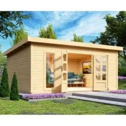 Abri Toit Plat 18,08m² Bois Massif 40mm Northeim 6 – Karibu -Jardin Fournitures Soldes abri toit plat 1808m bois massif 40mm northeim 6 woodfeeling 2