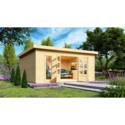 Abri Toit Plat 18,08m² Bois Massif 40mm Northeim 6 – Karibu -Jardin Fournitures Soldes abri toit plat 1808m bois massif 40mm northeim 6 woodfeeling 3