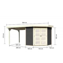 Abri Toit Plat 4,62m² Goldendorf 3 + Auvent En Bois Vitrifié Gris 19mm - Karibu 8 Abri Toit Plat 4,62m² Goldendorf 3 + Auvent En Bois Vitrifié Gris 19mm - Karibu -Jardin Fournitures Soldes abri toit plat 462m goldendorf 3 auvent en bois vitrifie gris 19mm karibu 2