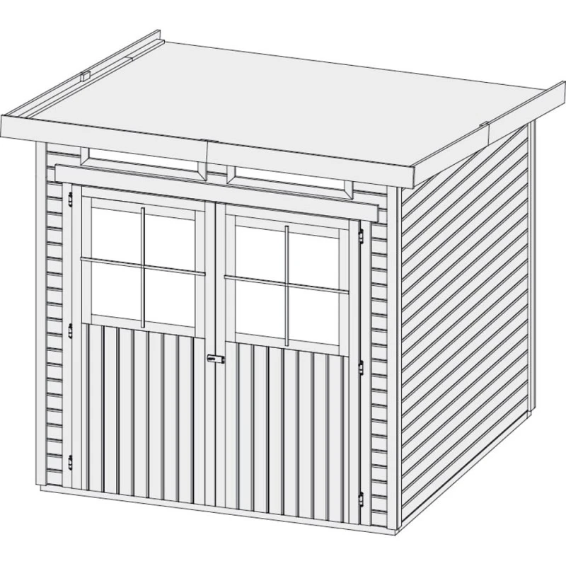 Abri Toit Plat En Bois Massif 19mm 4.62m² Glücksburg 3 - Karibu 6 Abri Toit Plat En Bois Massif 19mm 4.62m² Glücksburg 3 - Karibu – Image 6