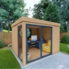 Bureau De Jardin En Bois Massif 8,88m² - Madriers 40mm Traités Teintés Marron Gardy Shelter