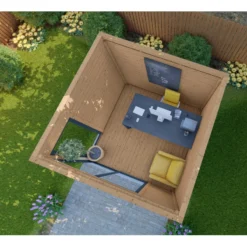 Bureau De Jardin En Bois Massif 8,88m² - Madriers 40mm Traités Teintés Marron Gardy Shelter -Jardin Fournitures Soldes bureau de jardin en bois massif 888m madriers 40mm traites teintes marron gardy shelter 4