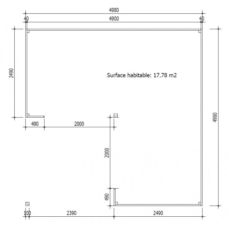 Bureau De Jardin En Bois Massif Avec Terrasse 18,6m² - Madriers 40mm Gardy Shelter 2 Bureau De Jardin En Bois Massif Avec Terrasse 18,6m² - Madriers 40mm Gardy Shelter – Image 2
