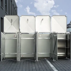 Cache-poubelle 4 Compartiments Müllbox En Aluminium Noir 4x140L – HIDE -Jardin Fournitures Soldes cache poubelle 4 compartiments mullbox en aluminium noir 4x140l hide 2