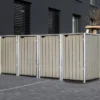 Cache-poubelle 4 Compartiments Müllbox En Bois Traité Gris 4x240L – HIDE