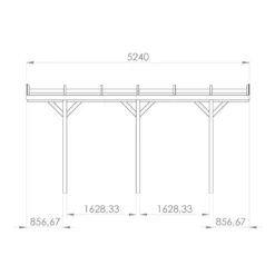 Carport Adossé 1 Voiture HENRI En Pin Traité Autoclave 15,77m² - Forest Style -Jardin Fournitures Soldes carport adosse 1 voiture pin traite autoclave 1572m 2