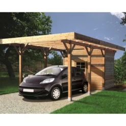 Carport Configuré 7x3x2,5m En Bois Traité Autoclave - SOLID