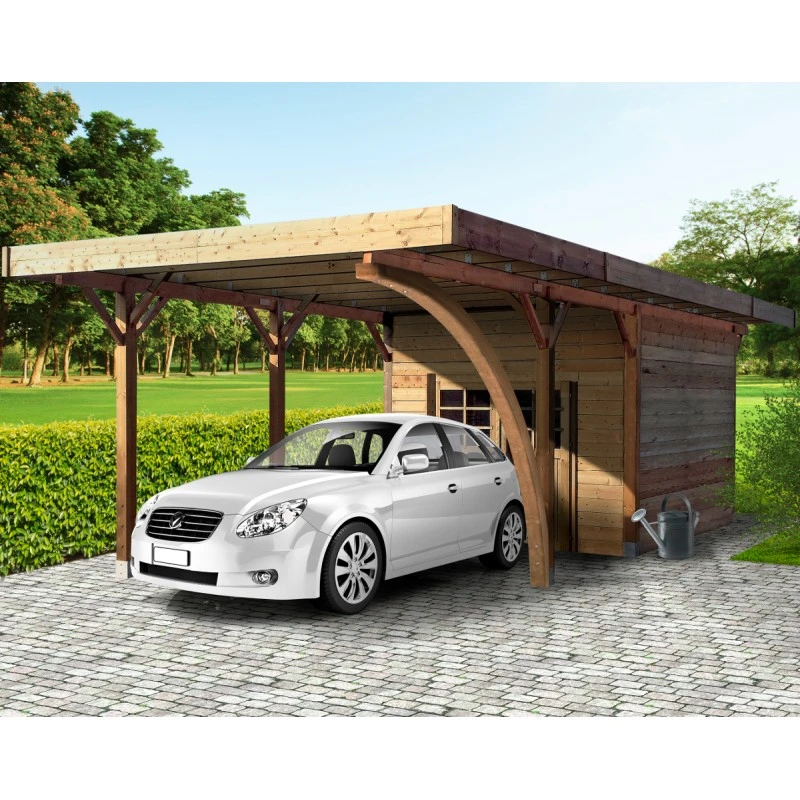Carport Configuré 7x4x2,5m En Bois Traité Autoclave - SOLID 1 Carport Configuré 7x4x2,5m En Bois Traité Autoclave - SOLID