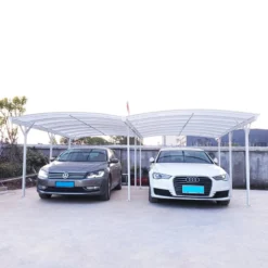 Carport Double En Aluminium Laqué Blanc Et Polycarbonate 6mm X-METAL -Jardin Fournitures Soldes carport double en aluminium laque blanc et polycarbonate 6mm x metal 4