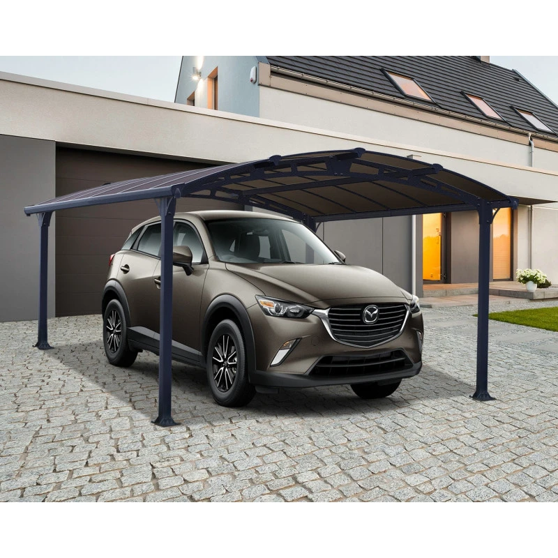 Carport En Alu Gris Et Polycarbonate 1 Voiture 15,6m² Arcadia™ 4300 – Canopia 1 Carport En Alu Gris Et Polycarbonate 1 Voiture 15,6m² Arcadia™ 4300 – Canopia