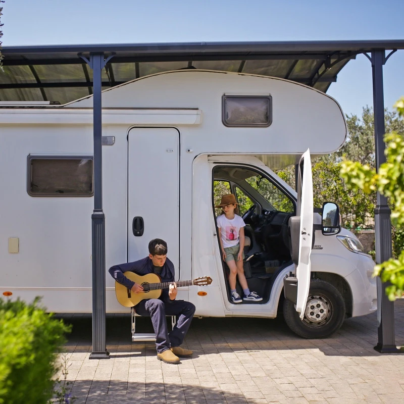 Carport En Alu Gris Et Polycarbonate 1 Voiture 31m² Arcadia Alpine 8500 - Canopia 6 Carport En Alu Gris Et Polycarbonate 1 Voiture 31m² Arcadia Alpine 8500 - Canopia – Image 6