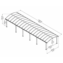 Carport En Alu Gris Et Polycarbonate 46,3m² Arcadia™ 12700 – Canopia -Jardin Fournitures Soldes carport en alu gris et polycarbonate 463m arcadia 12700 canopia 2