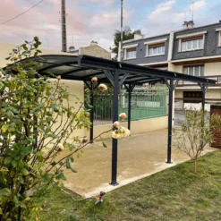 Carport En Aluminium Anthracite 3x5,05m Et Polycarbonate 6mm X-METAL -Jardin Fournitures Soldes carport en aluminium anthracite 3x505m et polycarbonate 6mm x metal 2