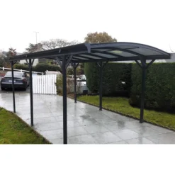 Carport En Aluminium Anthracite 3x5,05m Et Polycarbonate 6mm X-METAL -Jardin Fournitures Soldes carport en aluminium anthracite 3x505m et polycarbonate 6mm x metal 4