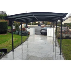 Carport En Aluminium Anthracite 3x5,05m Et Polycarbonate 6mm X-METAL -Jardin Fournitures Soldes carport en aluminium anthracite 3x505m et polycarbonate 6mm x metal 5