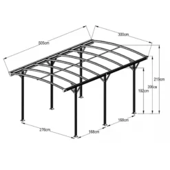 Carport En Aluminium Blanc 3x5,05m Et Polycarbonate 6mm X-METAL -Jardin Fournitures Soldes carport en aluminium blanc 3x505m et polycarbonate 6mm x metal 2
