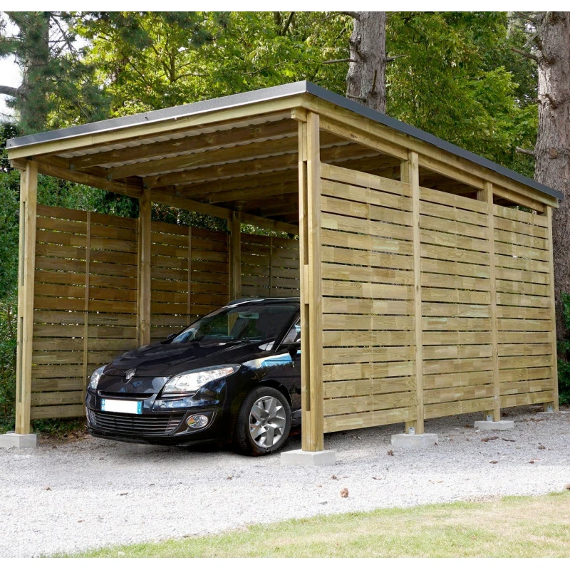 Carport Simple En Bois Autoclave 19,6m² + Toit En Acier César – Forest Style 1 Carport Simple En Bois Autoclave 19,6m² + Toit En Acier César – Forest Style