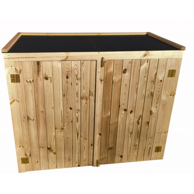 Coffre De Jardin En Bois Traité 28mm 2000L ALTO Noir - Gardy Shelter 2 Coffre De Jardin En Bois Traité 28mm 2000L ALTO Noir - Gardy Shelter – Image 2