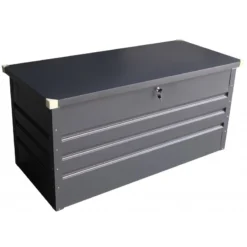 Coffre De Rangement En Métal Anthracite 400L Avec Plancher X-METAL 8 Coffre De Rangement En Métal Anthracite 400L Avec Plancher X-METAL -Jardin Fournitures Soldes coffre de rangement en metal anthracite 430l avec plancher x metal 2