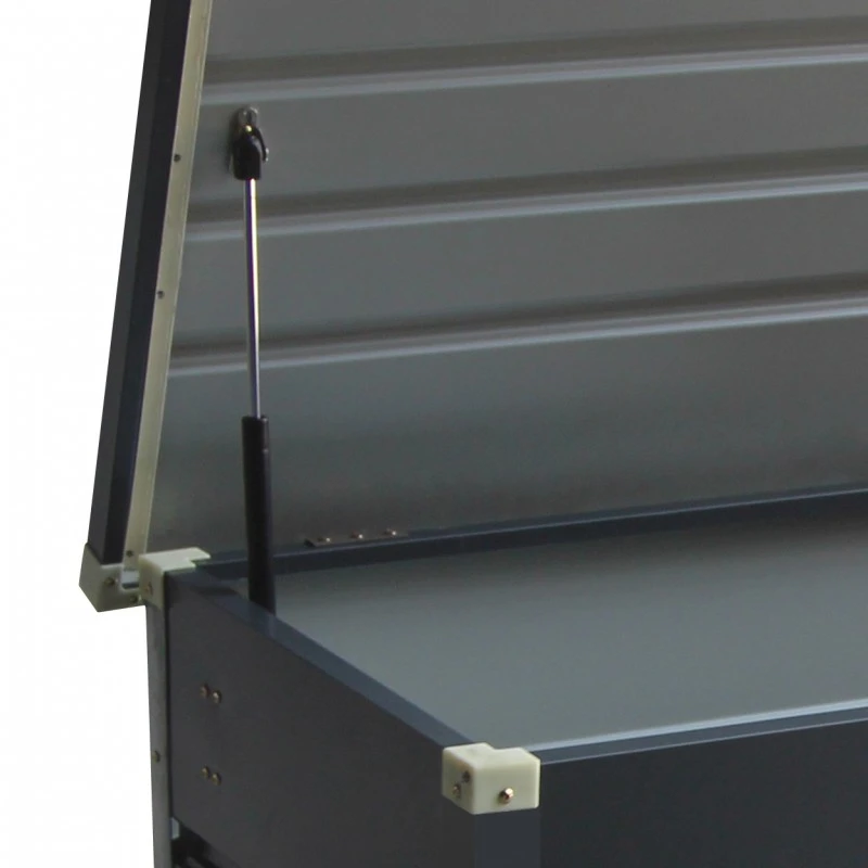 Coffre De Rangement En Métal Anthracite 400L Avec Plancher X-METAL 6 Coffre De Rangement En Métal Anthracite 400L Avec Plancher X-METAL – Image 6