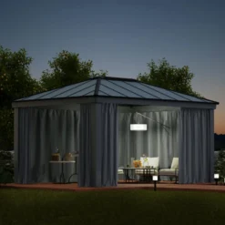 Ensemble De Rideaux 4 Pièces Pour Pergolas Dallas 4900 De 18m² - Palram - Canopia