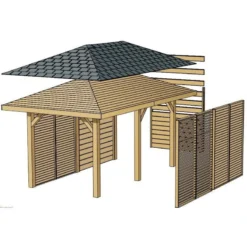 Jalousie Fixe 90cm Pour Pavillons KIOSK En Bois Traité Autoclave - SOLID -Jardin Fournitures Soldes jalousie fixe 90cm pour pavillons kiosk en bois traite autoclave solid 2