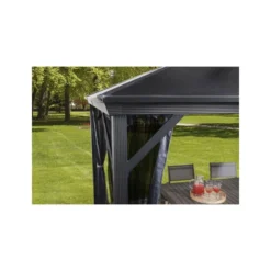 Pergola 3x3m Verona En Alu Anthracite Et Polycarbonate 6mm - SOJAG -Jardin Fournitures Soldes pergola 3x3m verona en alu anthracite et polycarbonate 6mm sojag 3