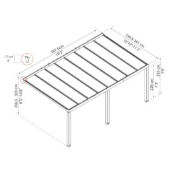 Pergola Adossée Stockholm 350x590cm Aluminium Gris Et Polycarbonate Avec Stores De Toit Rétractables – Palram - Canopia -Jardin Fournitures Soldes pergola adossee stockholm 350x590cm aluminium gris et polycarbonate avec stores de toit retractables palram 4