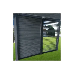 Pergola Bioclimatique Aluminium Anthracite 10,80m² Toit Avec Lames Ovales Aluminium + Ventelles Latérales Pour Côté 3m – HABRITA -Jardin Fournitures Soldes pergola bioclimatique aluminium anthracite 1080m toit avec lames ovales aluminium ventelles laterales pour cote 3m habrita 4