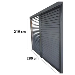 Pergola Bioclimatique Aluminium Anthracite 10,80m² Toit Avec Lames Ovales Aluminium + Ventelles Latérales Pour Côté 3m – HABRITA -Jardin Fournitures Soldes pergola bioclimatique aluminium anthracite 1080m toit avec lames ovales aluminium ventelles laterales pour cote 3m habrita 5