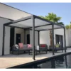 Pergola Bioclimatique Autoportante 300x400cm Lames En Aluminium - Gris - Gaia - Couleurs Du Monde