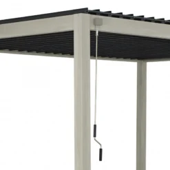 Pergola Bioclimatique Autoportante En Alu Aspect Bois 3x4m Ombrea -Jardin Fournitures Soldes pergola bioclimatique autoportante en alu aspect bois 3x4m ombrea 5