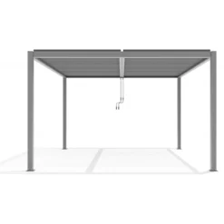 Pergola Bioclimatique Autoportante En Aluminium Gris Clair 4x4m - X-METAL -Jardin Fournitures Soldes pergola bioclimatique autoportante en aluminium gris clair 4x4m x metal 3