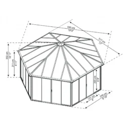 Pergola Fermée En Aluminium Et Polycarbonate 517x595cm Garda™ - Palram - Canopia -Jardin Fournitures Soldes pergola fermee en aluminium et polycarbonate 517x595cm garda palram 2