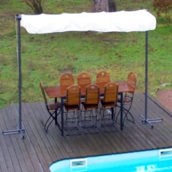 Pergola Marquise En Acier Anthracite 9m² Toile Pivotante Extensible En Polyester 200gr/m² écru - HABRITA -Jardin Fournitures Soldes pergola marquise en acier anthracite 9m toile pivotante extensible en polyester 200grm ecru habrita 4