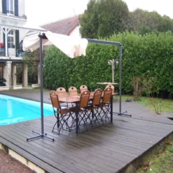 Pergola Marquise En Acier Anthracite 9m² Toile Pivotante Extensible En Polyester 200gr/m² écru - HABRITA -Jardin Fournitures Soldes pergola marquise en acier anthracite 9m toile pivotante extensible en polyester 200grm ecru habrita 5