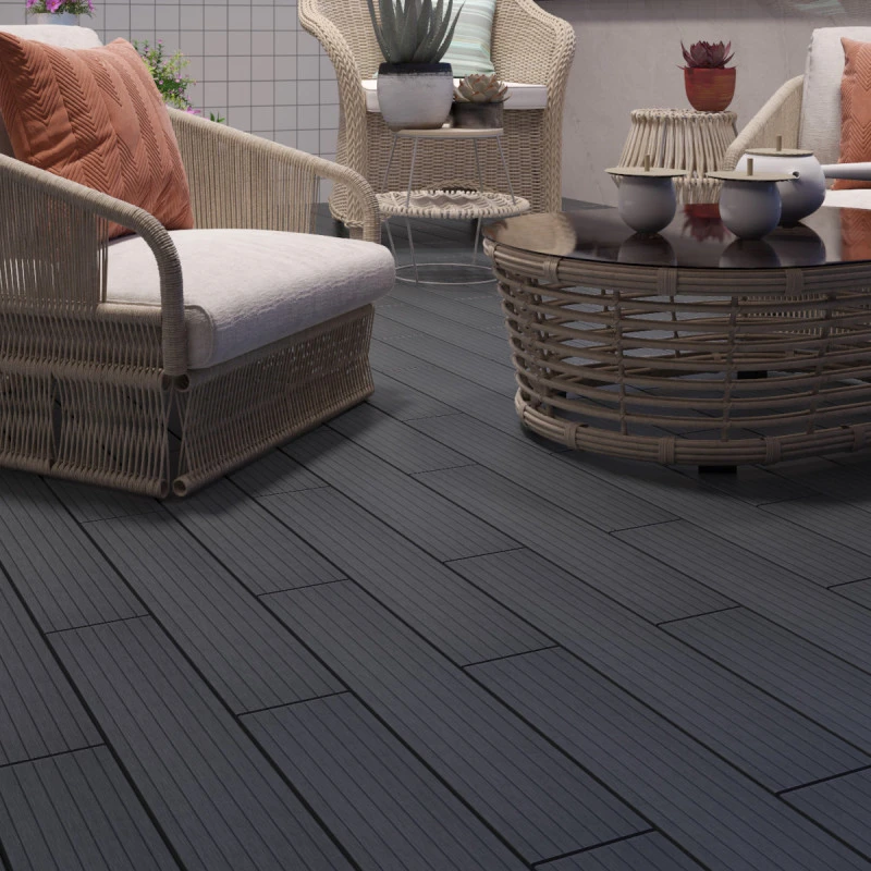 Plancher En Bois Composite - Lot De 0,6m² - Lames Clipsables - Gris - Compolife 1 Plancher En Bois Composite - Lot De 0,6m² - Lames Clipsables - Gris - Compolife