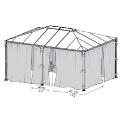 Rideaux En Polyester Gris Pour Pergola Martinique™ 5000 Et Milano™ 4300 - Palram - Canopia -Jardin Fournitures Soldes rideaux en polyester gris pour pergola et martinique 5000 et milano 4300 palram 2